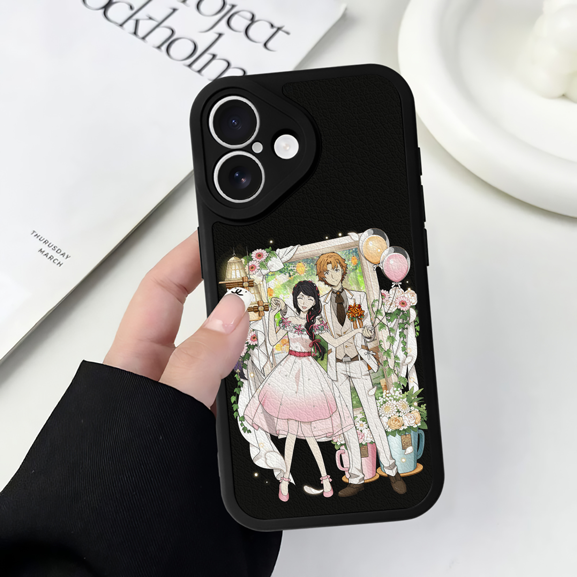 （画像用） 文豪ストレイドッグス Bungo Stray Dogs 【iPhone 16シリーズ対応】シリコンスマホケース（レザー調） 材質：シリコン